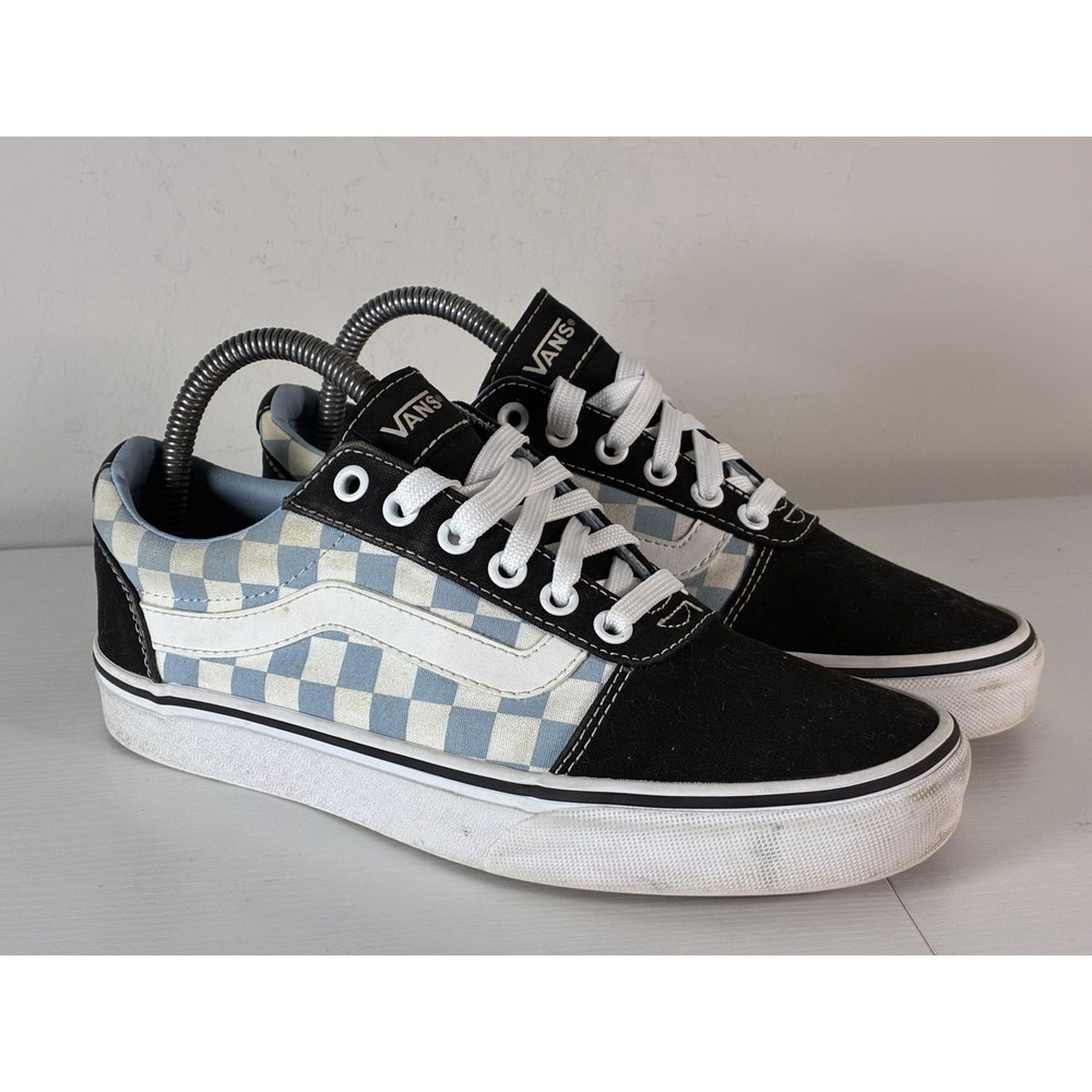 Vans Old Skool Checkerboard Blue White Sneakers  Women's 7.5 Shoes